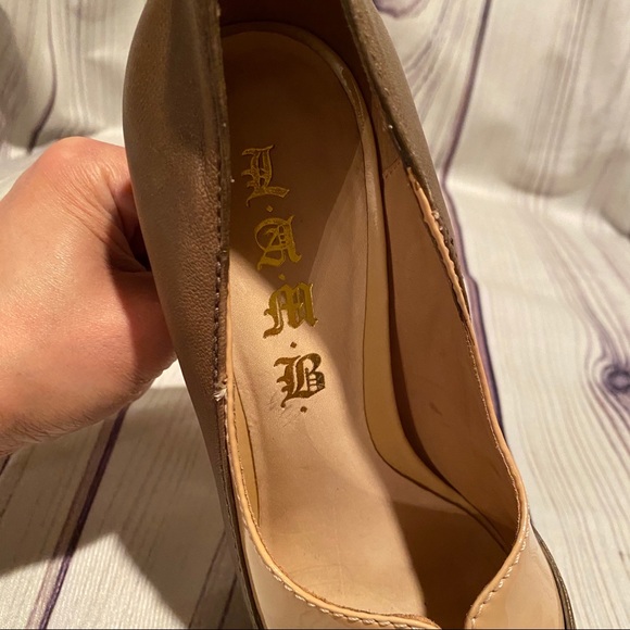 L.A.M.B Women’s Peep Toe Pumps SZ 7.5 - Picture 7 of 8
